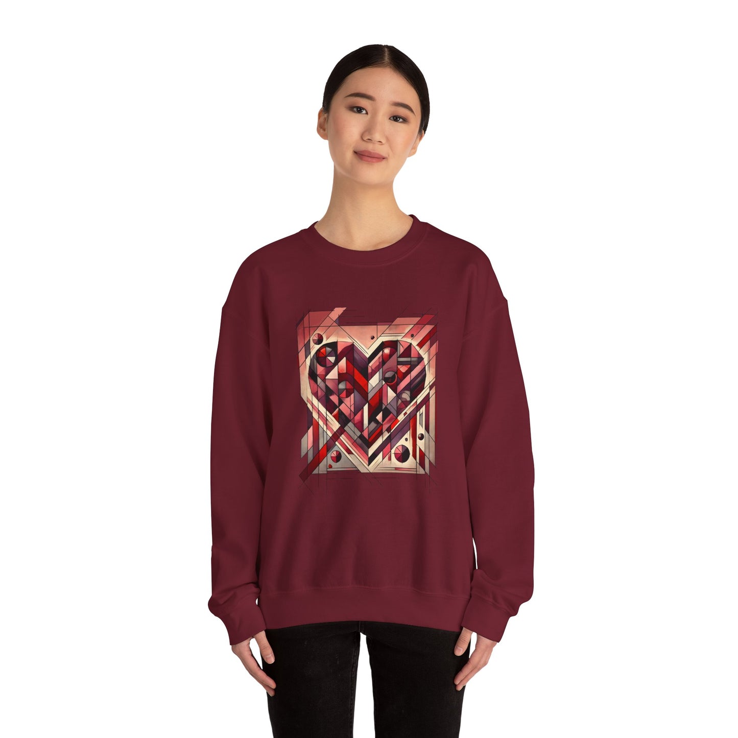 Cubist Heart Sweatshirt – Modern Art Valentine's Day Pullover