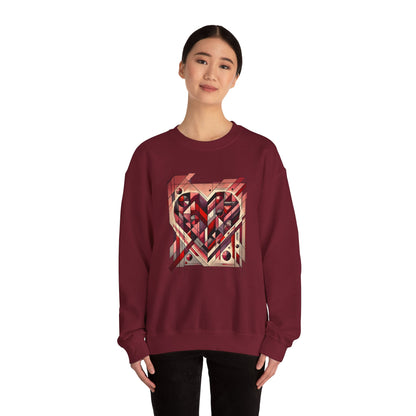 Cubist Heart Sweatshirt – Modern Art Valentine's Day Pullover