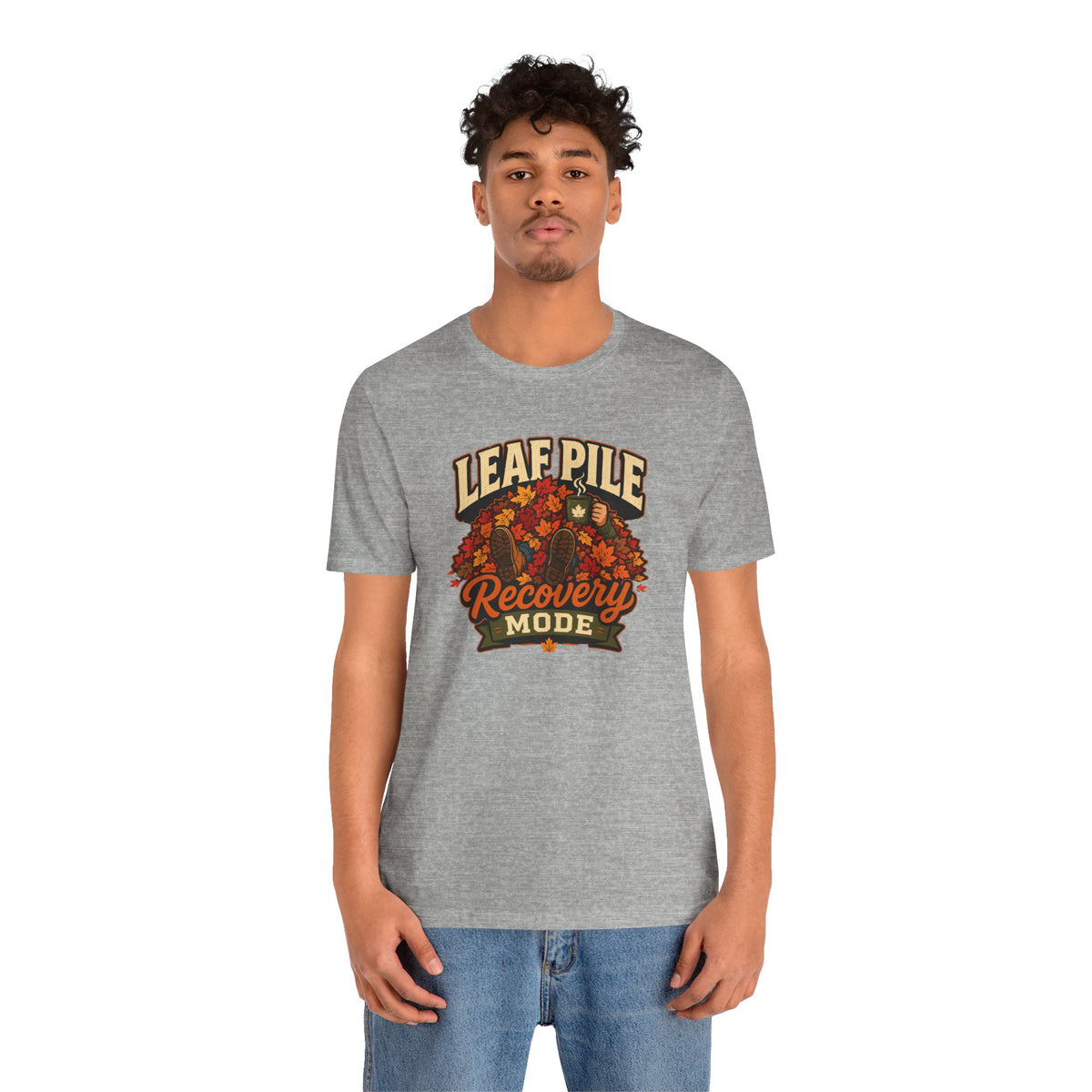 Leaf Pile Recovery Mode T-Shirt – Funny Fall Leaves Tee