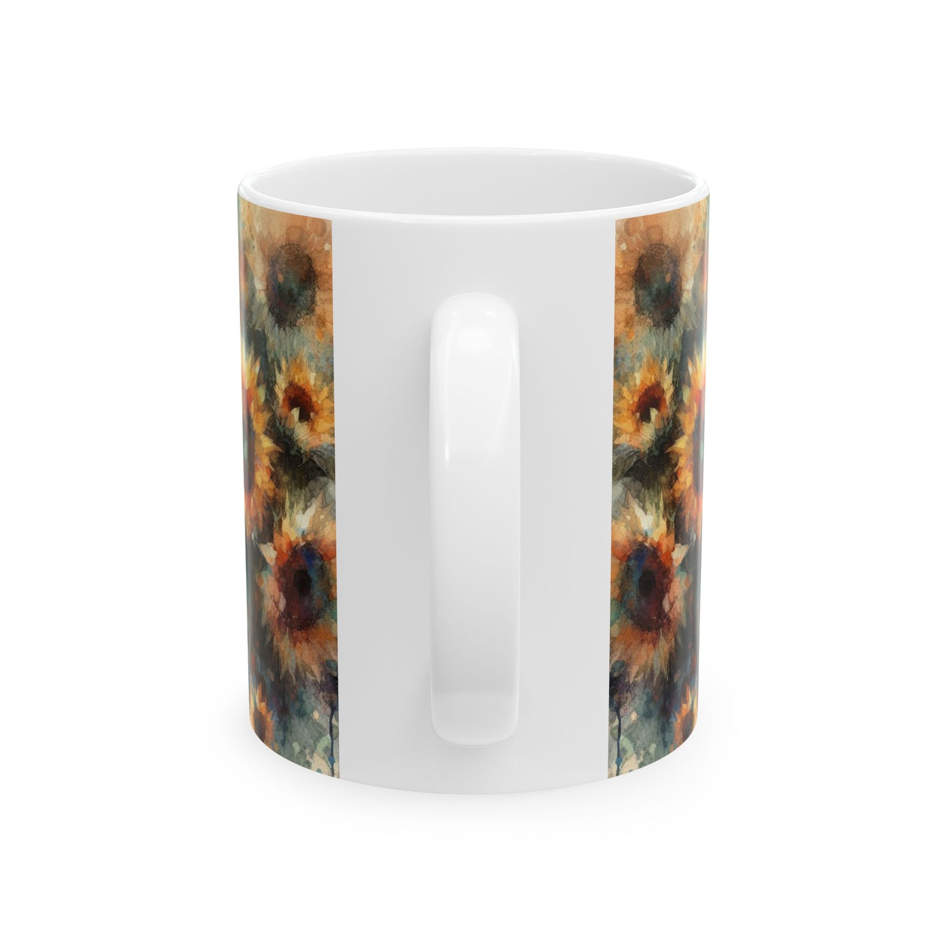 Watercolor Sunflower Mug | Artistic Floral Coffee Cup 11oz & 15oz - WhimSpin - https://whimspin.com
