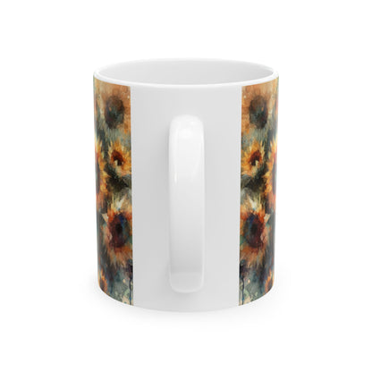 Watercolor Sunflower Mug | Artistic Floral Coffee Cup 11oz & 15oz - WhimSpin - https://whimspin.com