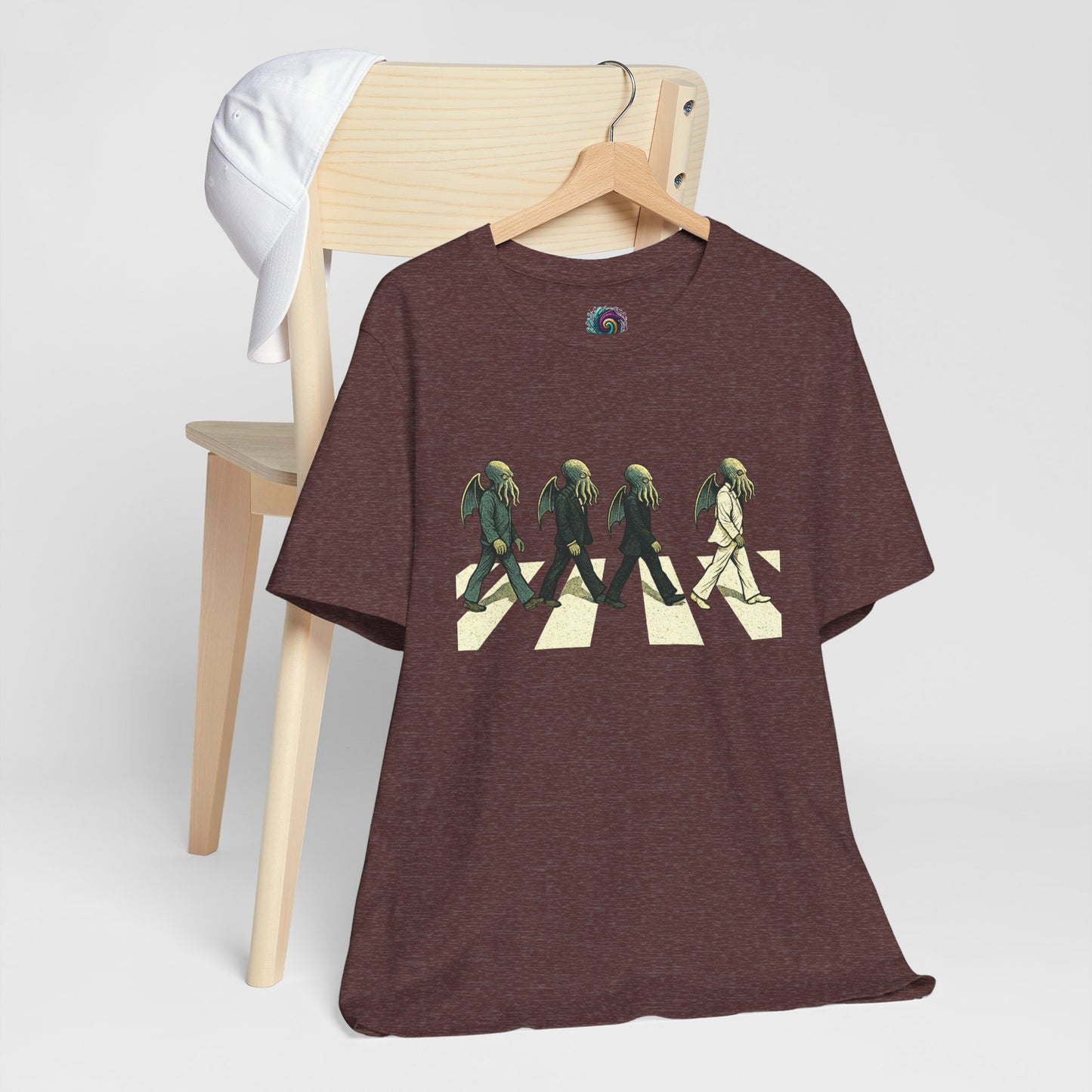 Cthulhu Crossing T-Shirt – Beatles Abbey Road Parody Tee | WhimSpin