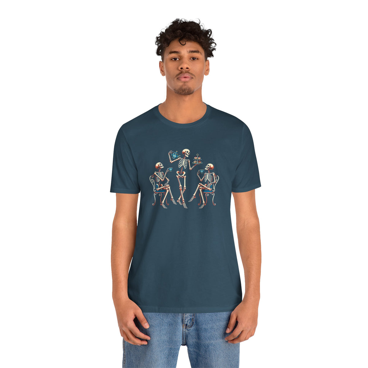 Skeleton Tea Party T-Shirt – Vintage Halloween Skeleton Tee