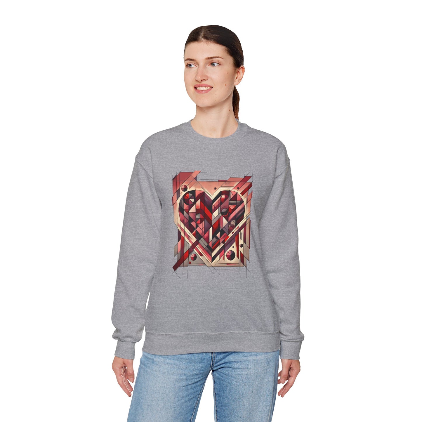 Cubist Heart Sweatshirt – Modern Art Valentine's Day Pullover