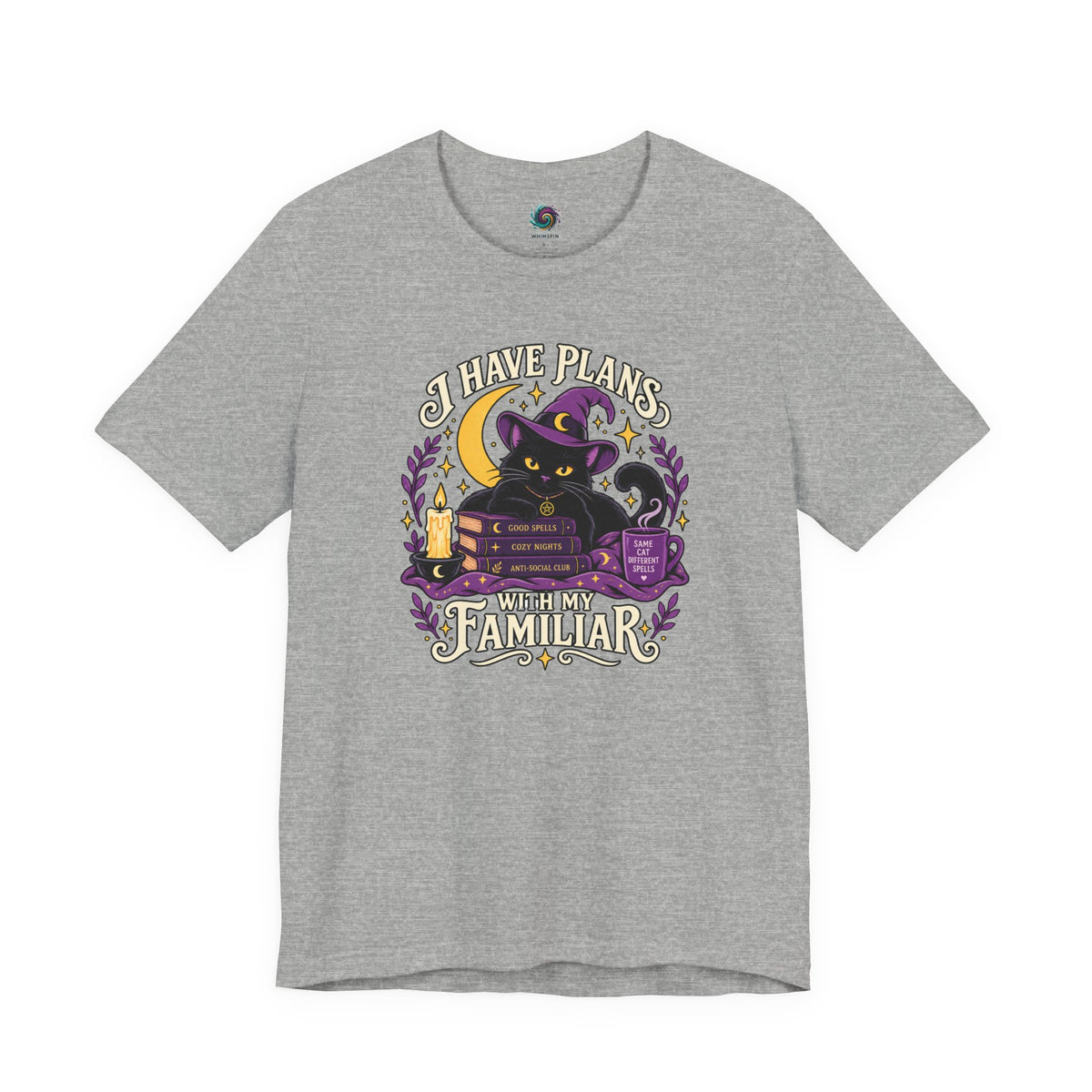 I Have Plans With My Familiar T-Shirt - Funny Witchy Introvert Cat Tee