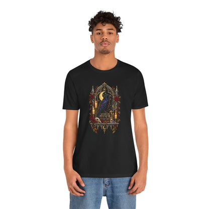 Raven’s Reliquary Tee – Gothic Moonlit Raven T-shirt