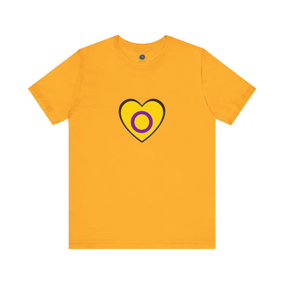 Intersex Pride Flag Heart T-Shirt – Minimalist LGBTQ+ Support Tee - WhimSpin - https://whimspin.com