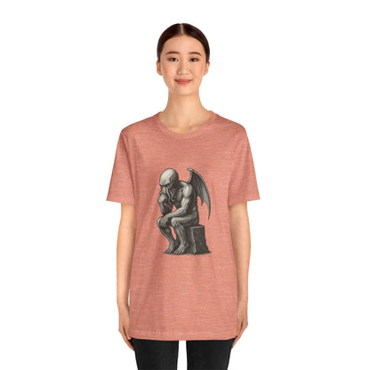 Cthulhu The Thinker Tee – Lovecraftian Parody Shirt