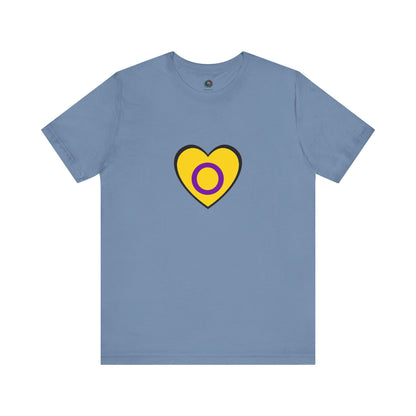 Intersex Pride Flag Heart T-Shirt – Minimalist LGBTQ+ Support Tee - WhimSpin - https://whimspin.com