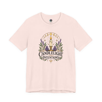 Candlelight and Intentions T-Shirt – Witchy Celestial Tee