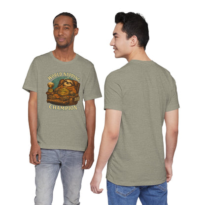 World Napping Champion T-Shirt – Funny Sloth Nap Tee