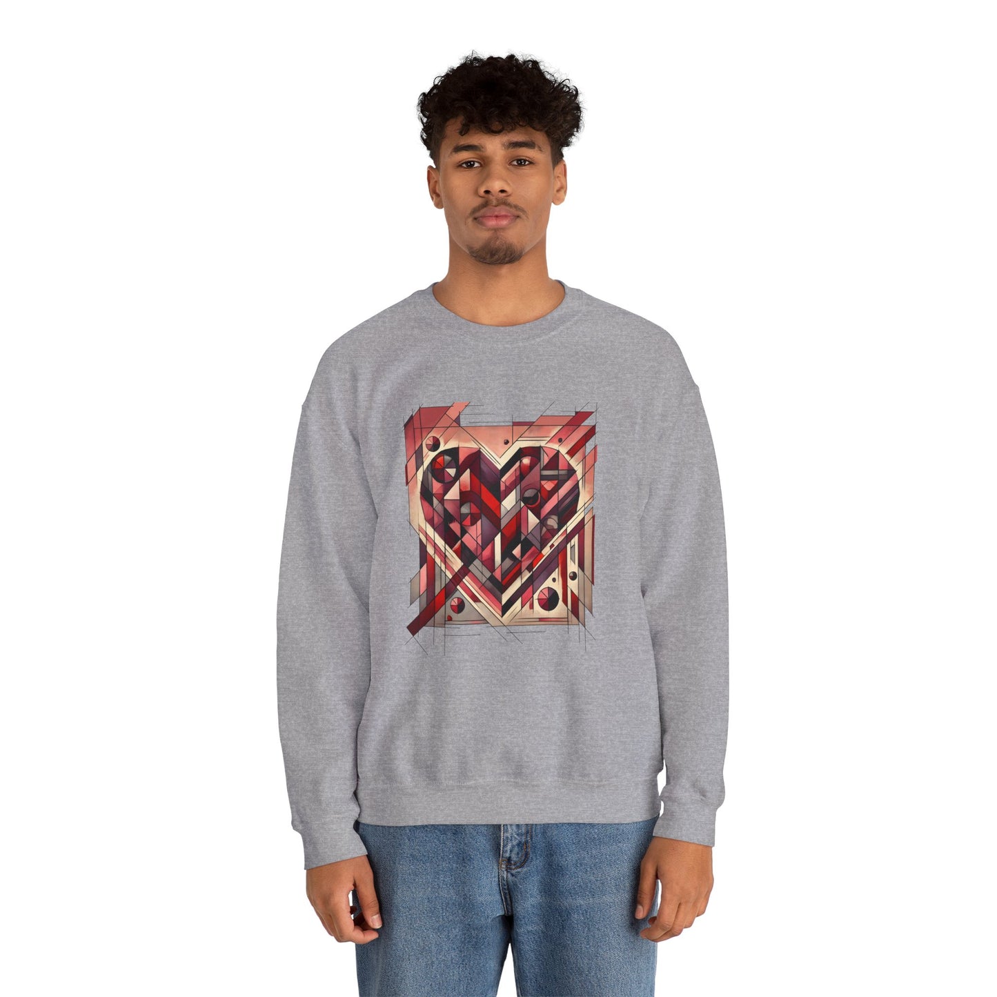 Cubist Heart Sweatshirt – Modern Art Valentine's Day Pullover