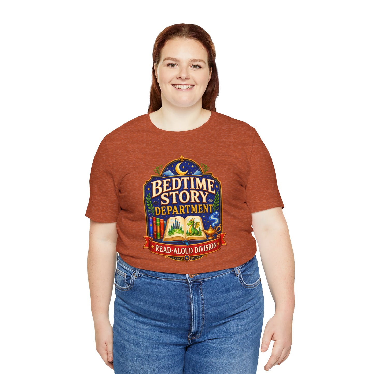 Bedtime Story Department T-Shirt – Read-Aloud Parent Tee