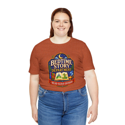 Bedtime Story Department T-Shirt – Read-Aloud Parent Tee