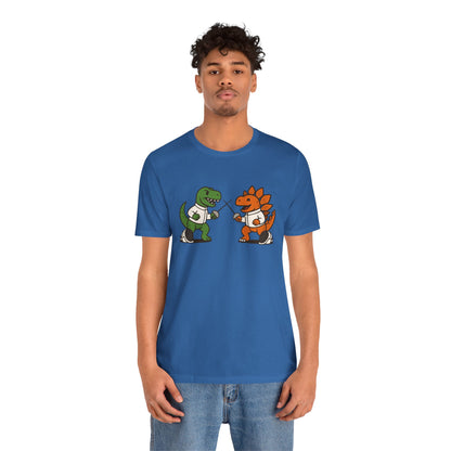 Dinosaur Fencing T-Shirt – T-Rex vs Stegosaurus Tee