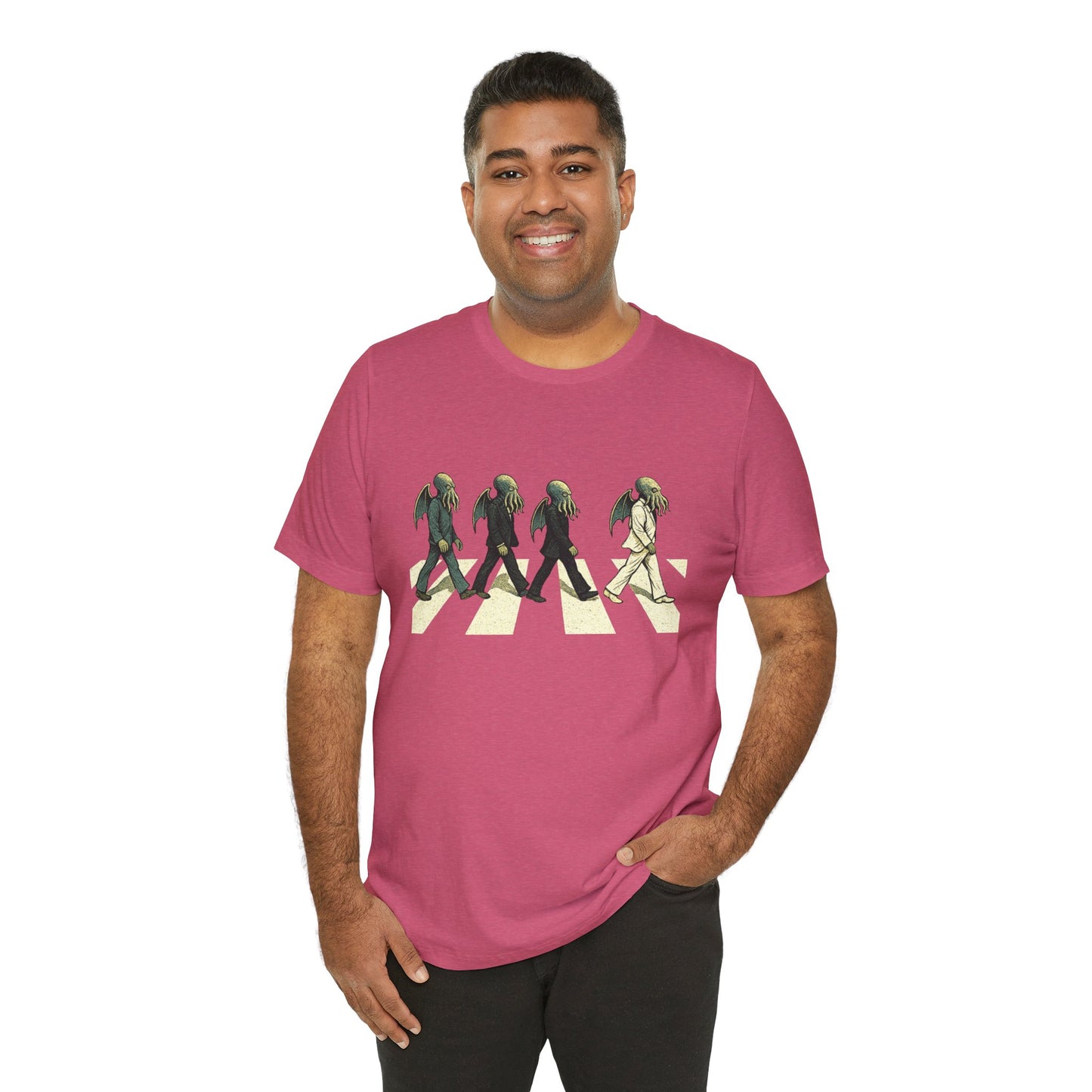 Cthulhu Crossing T-Shirt – Beatles Abbey Road Parody Tee | WhimSpin