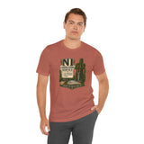 Rust crewneck graphic T-shirt with 