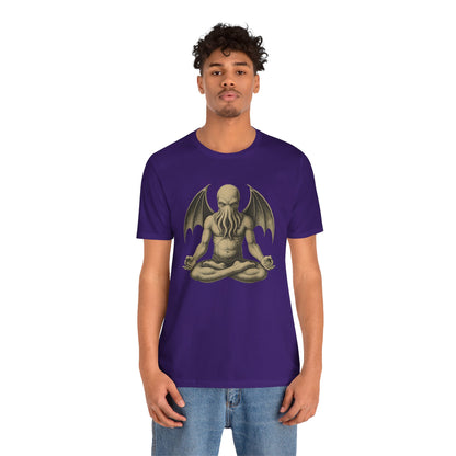 Meditating Cthulhu Shirt – Unisex Mythos Tee for Sci-Fi & Festival Fans