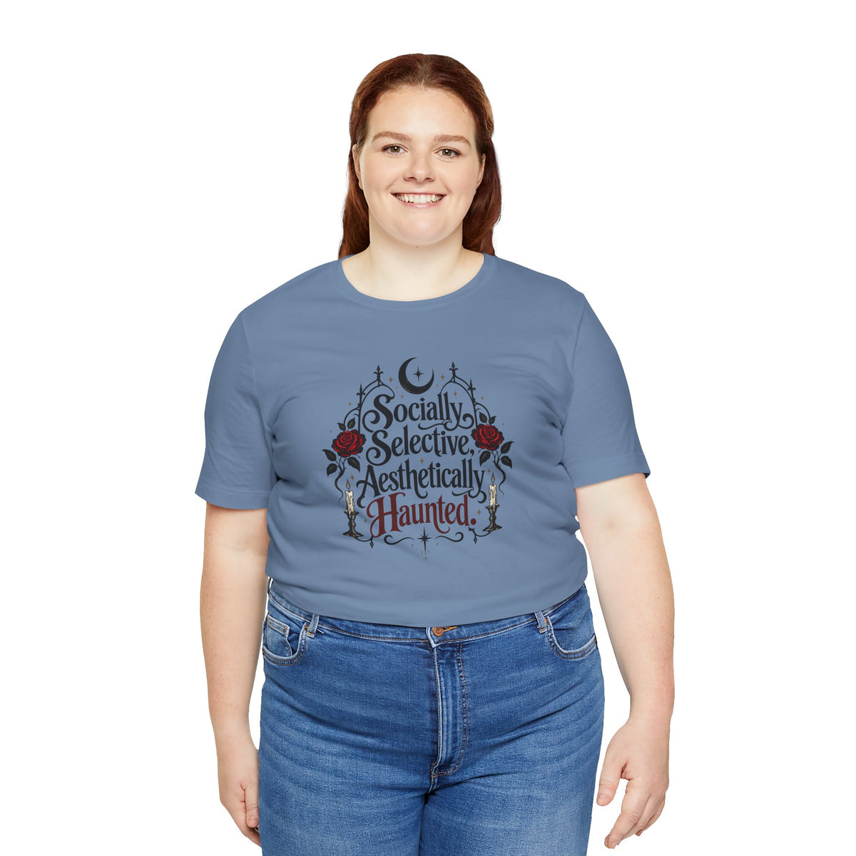 Socially Selective Aesthetically Haunted T-shirt - Gothic Humor Tee