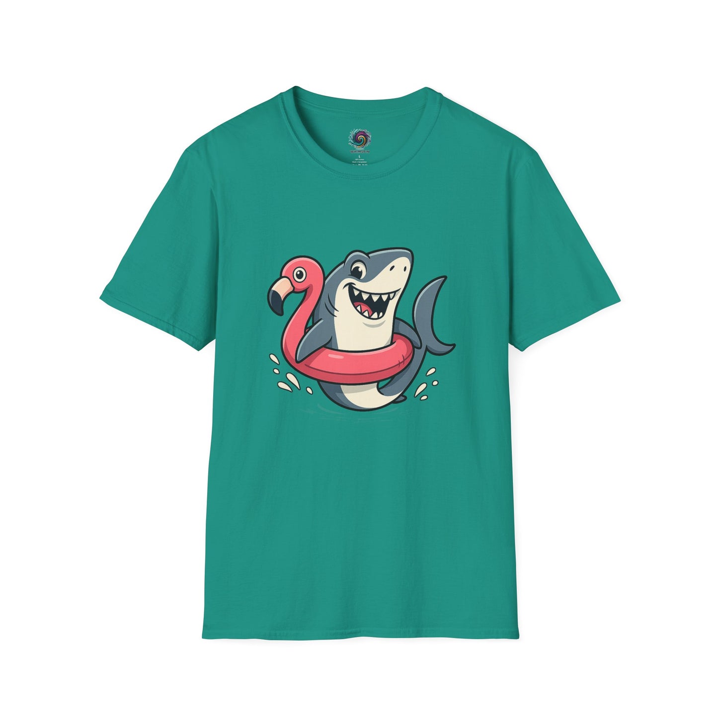 Shark & Flamingo Floatie T-Shirt – Funny Beach & Pool Day Tee