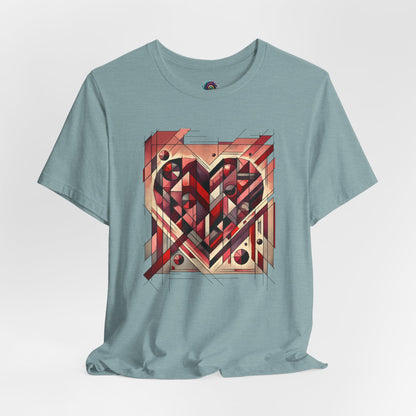 Cubist Heart T-Shirt – Modern Art Valentine's Day Graphic Tee