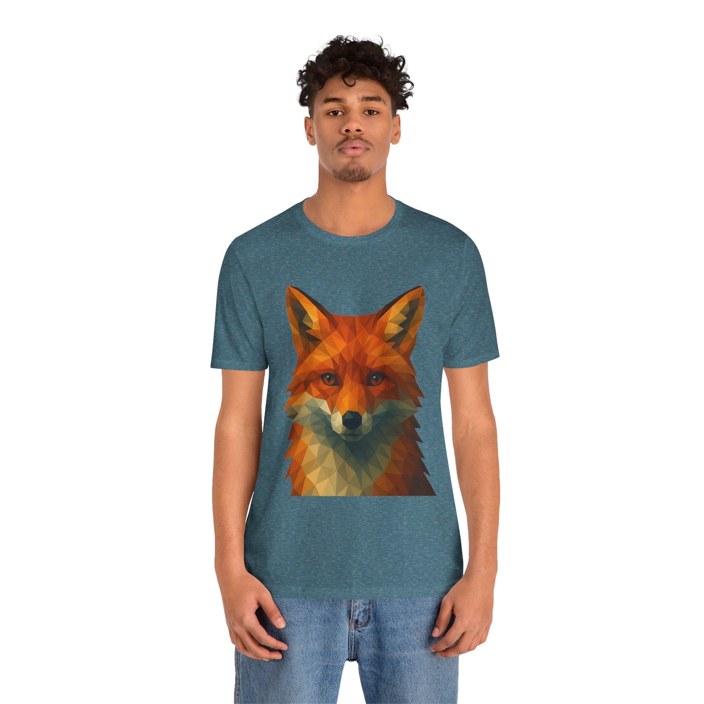 Geometric Fox T-Shirt – Polygon Animal Tee with Nature Vibes - WhimSpin - https://whimspin.com