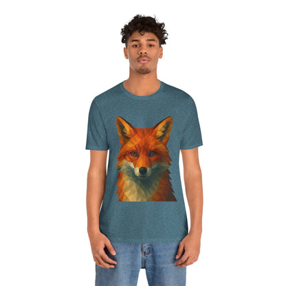 Geometric Fox T-Shirt – Polygon Animal Tee with Nature Vibes - WhimSpin - https://whimspin.com