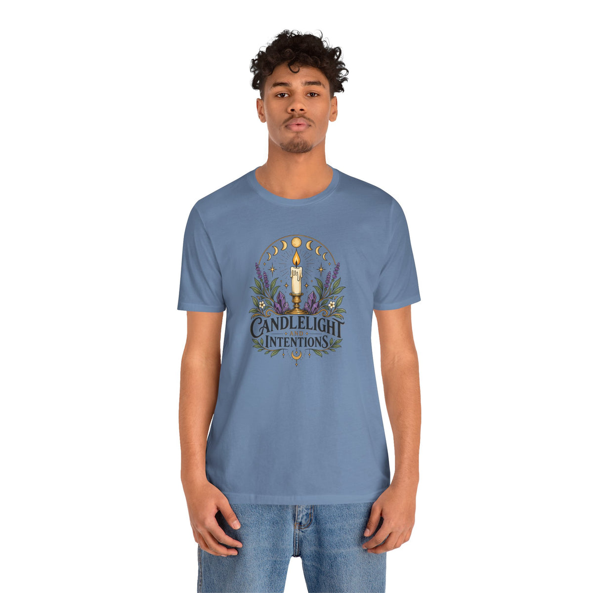 Candlelight and Intentions T-Shirt – Witchy Celestial Tee