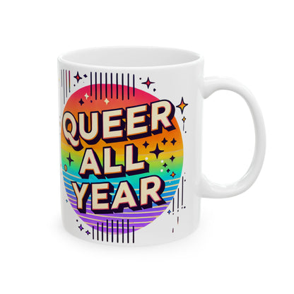 Queer All Year Mug – Pride Coffee Cup