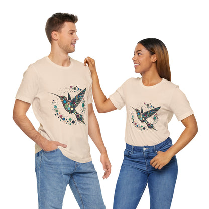 Hummingbird Dot Art T-Shirt – Colorful Nature-Inspired Graphic Tee