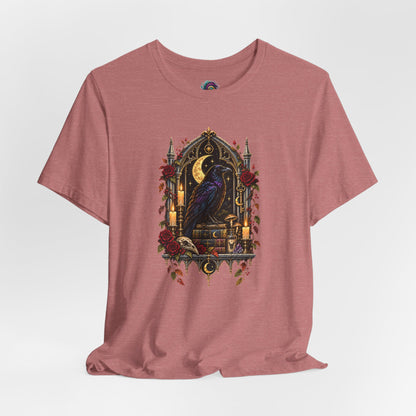 Raven’s Reliquary Tee – Gothic Moonlit Raven T-shirt