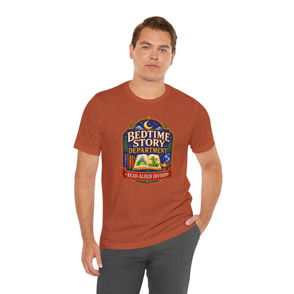 Bedtime Story Department T-Shirt – Read-Aloud Parent Tee