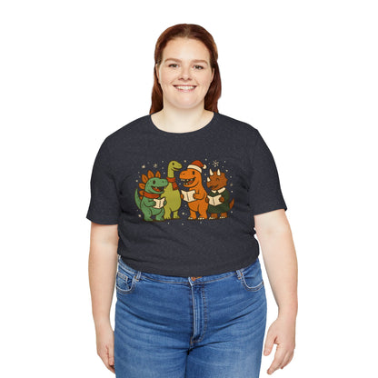 Dinosaur Carolers T-Shirt – Cute Dino Christmas Singing Tee