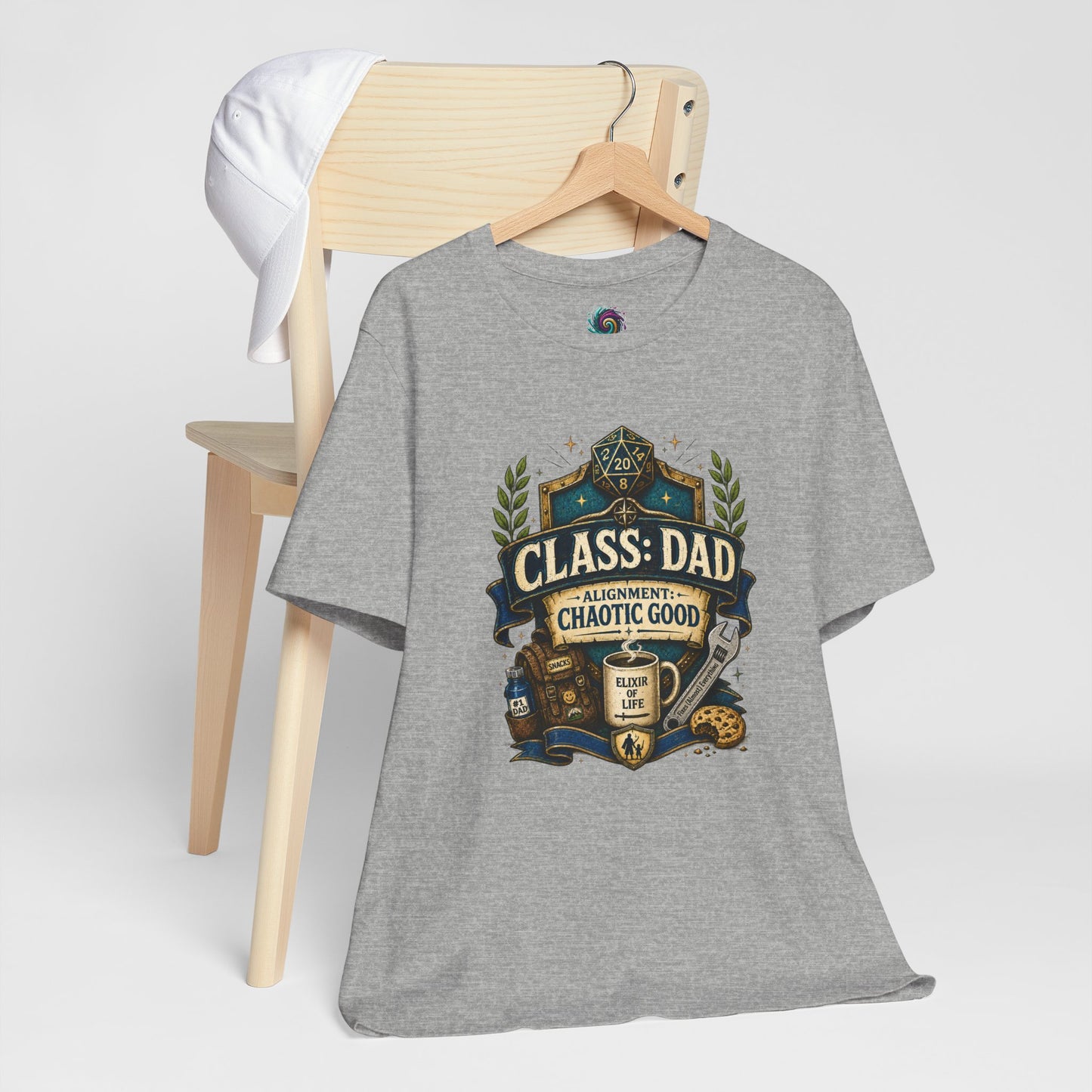 Chaotic Good Dad T-Shirt – RPG Gamer Dad Graphic Tee