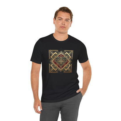 Art Deco Heart T-Shirt – Romantic Valentine's Day Graphic Tee