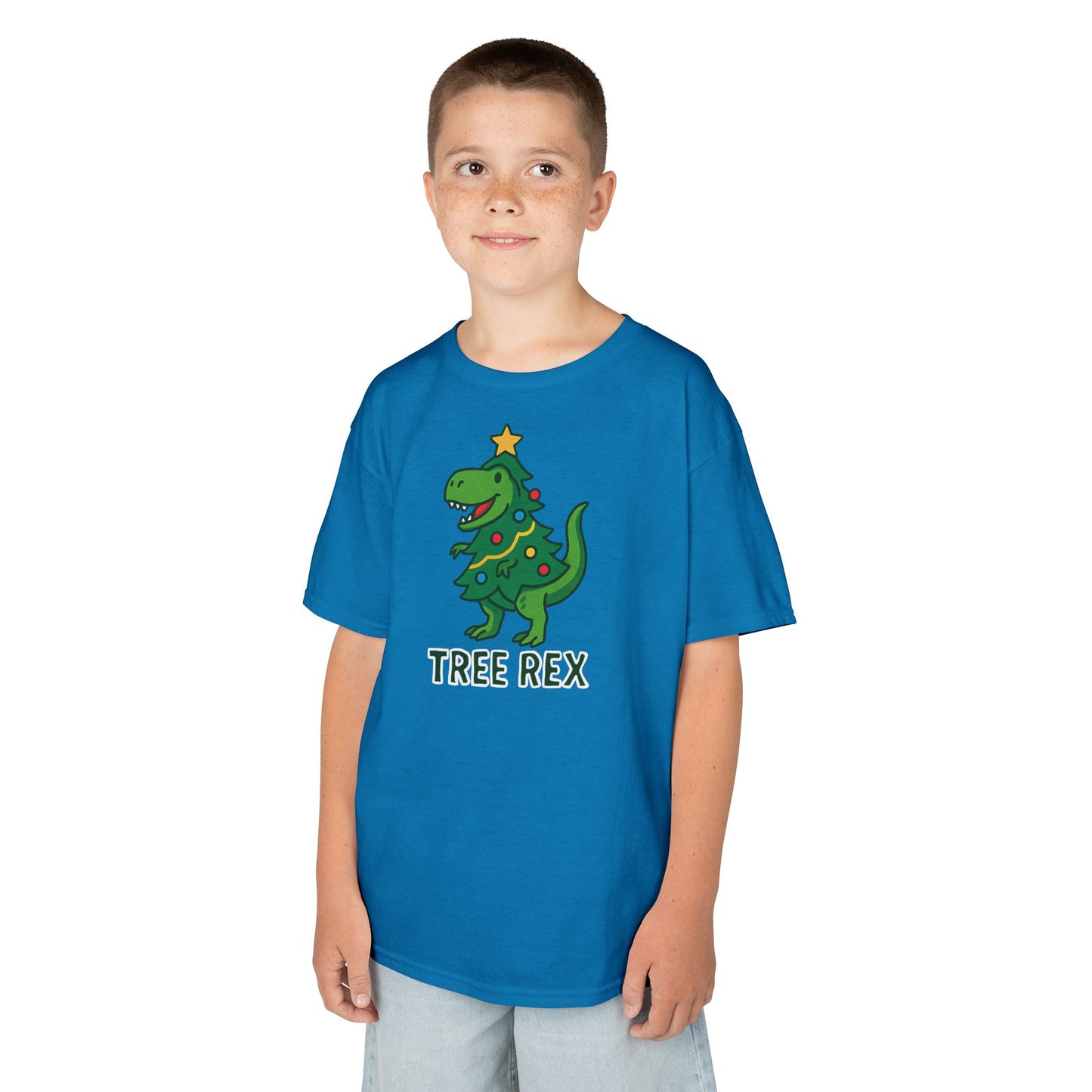 Tree Rex Kids’ Christmas T-Shirt – Cute Dino Holiday Tee