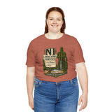 Rust crewneck graphic T-shirt with 