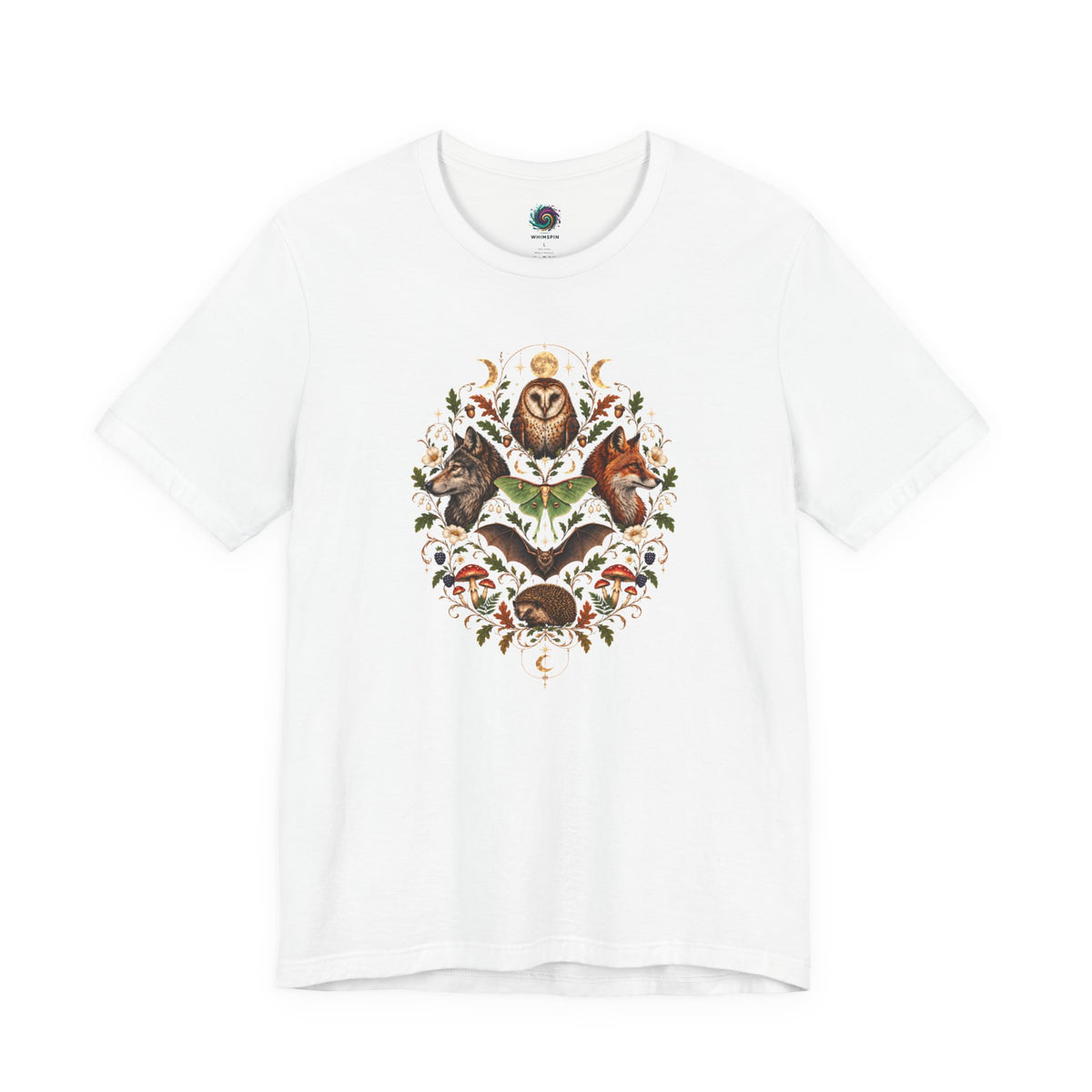 Nocturnal Woodland Animals T-Shirt – Moonlit Nature Tee