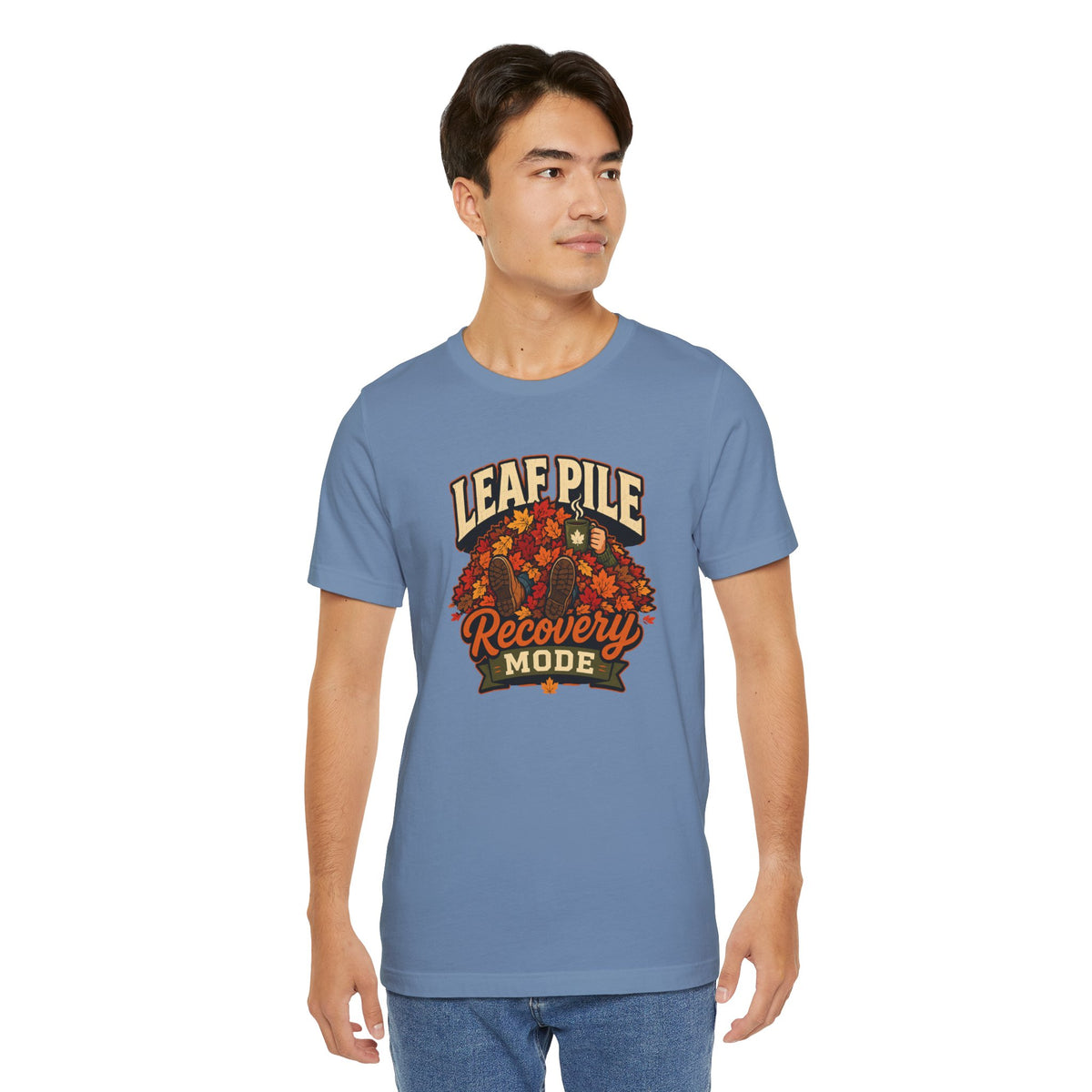 Leaf Pile Recovery Mode T-Shirt – Funny Fall Leaves Tee