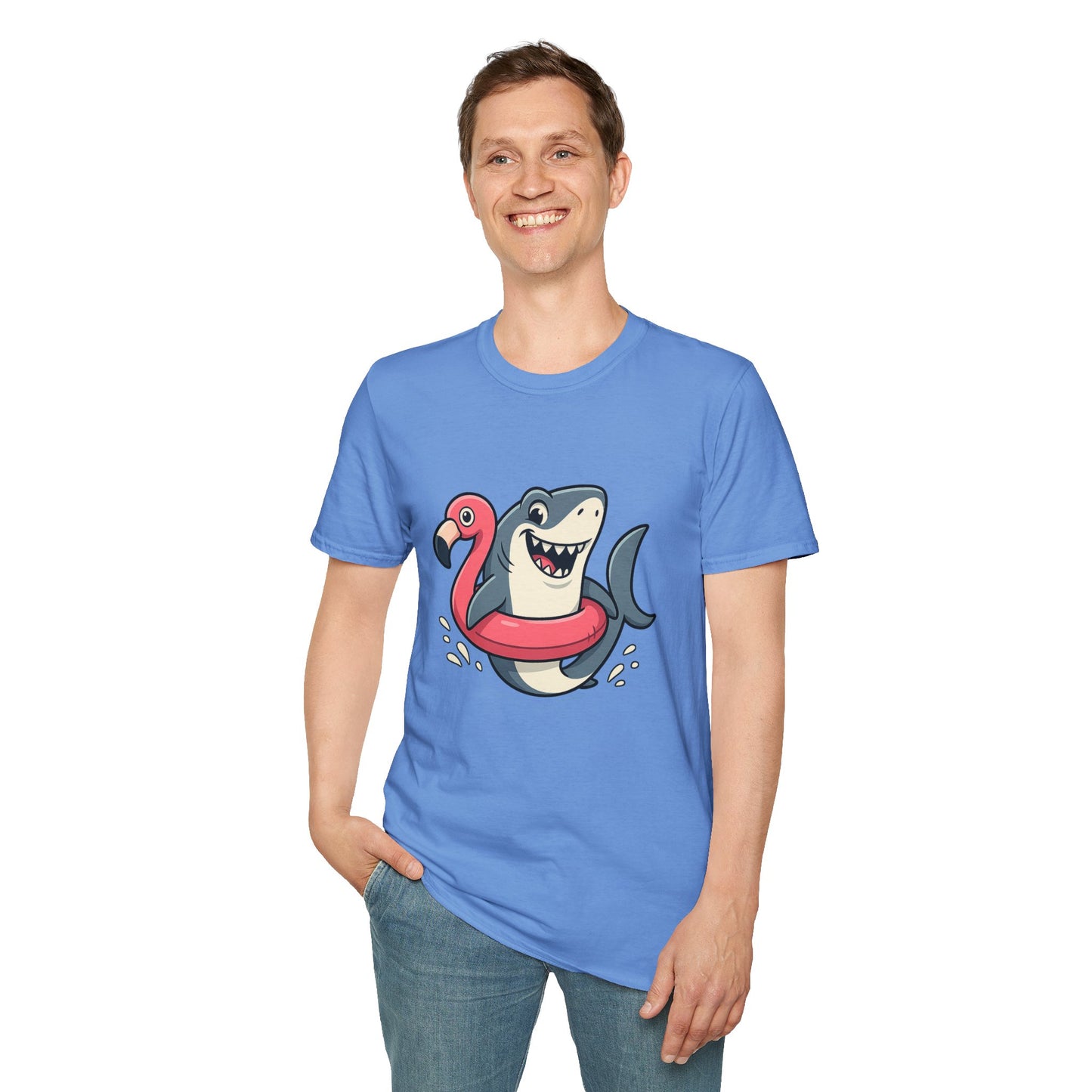 Shark & Flamingo Floatie T-Shirt – Funny Beach & Pool Day Tee