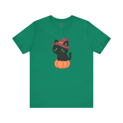 Halloween Cat Shirt – Cute Cat on a Pumpkin Graphic Tee