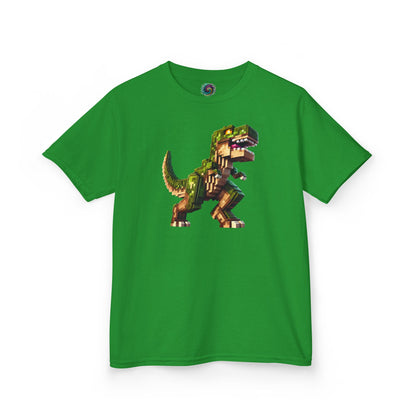 Pixel Dinosaur Kids T-Shirt – Retro Pixel T-Rex Gamer Tee