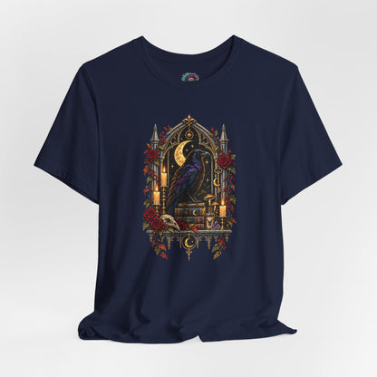 Raven’s Reliquary Tee – Gothic Moonlit Raven T-shirt