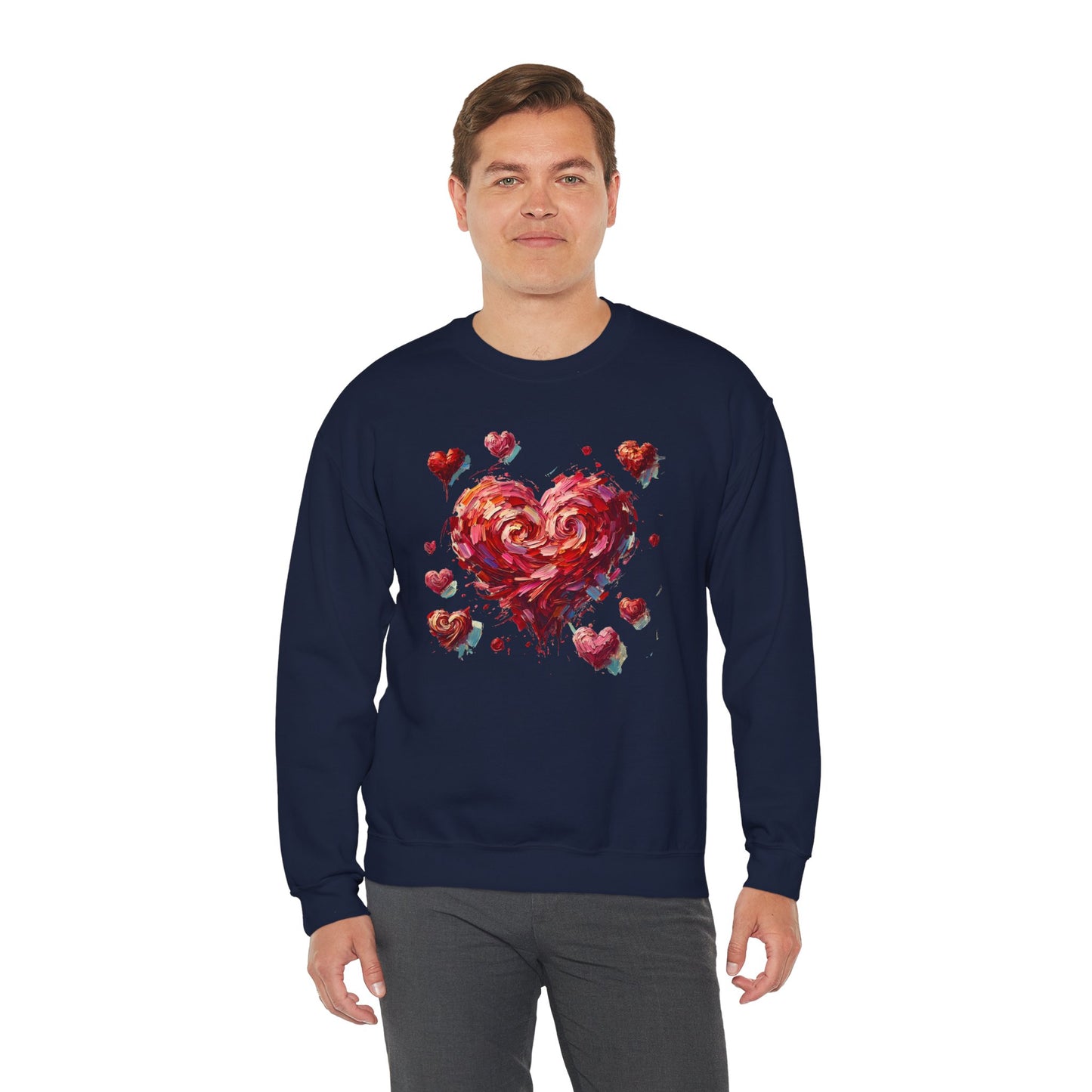 Impressionistic Heart Sweatshirt – Painterly Valentine's Day Art Pullover