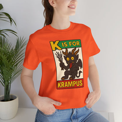 Krampus Alphabet Tee - "K is for Krampus" Holiday Graphic T-Shirt