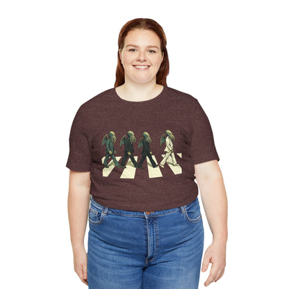 Cthulhu Crossing T-Shirt – Beatles Abbey Road Parody Tee | WhimSpin