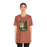 Rust crewneck graphic T-shirt with 