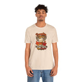 Soft cream crewneck T-shirt with “Pumpkin Spice Has Entered the Chat” graphic