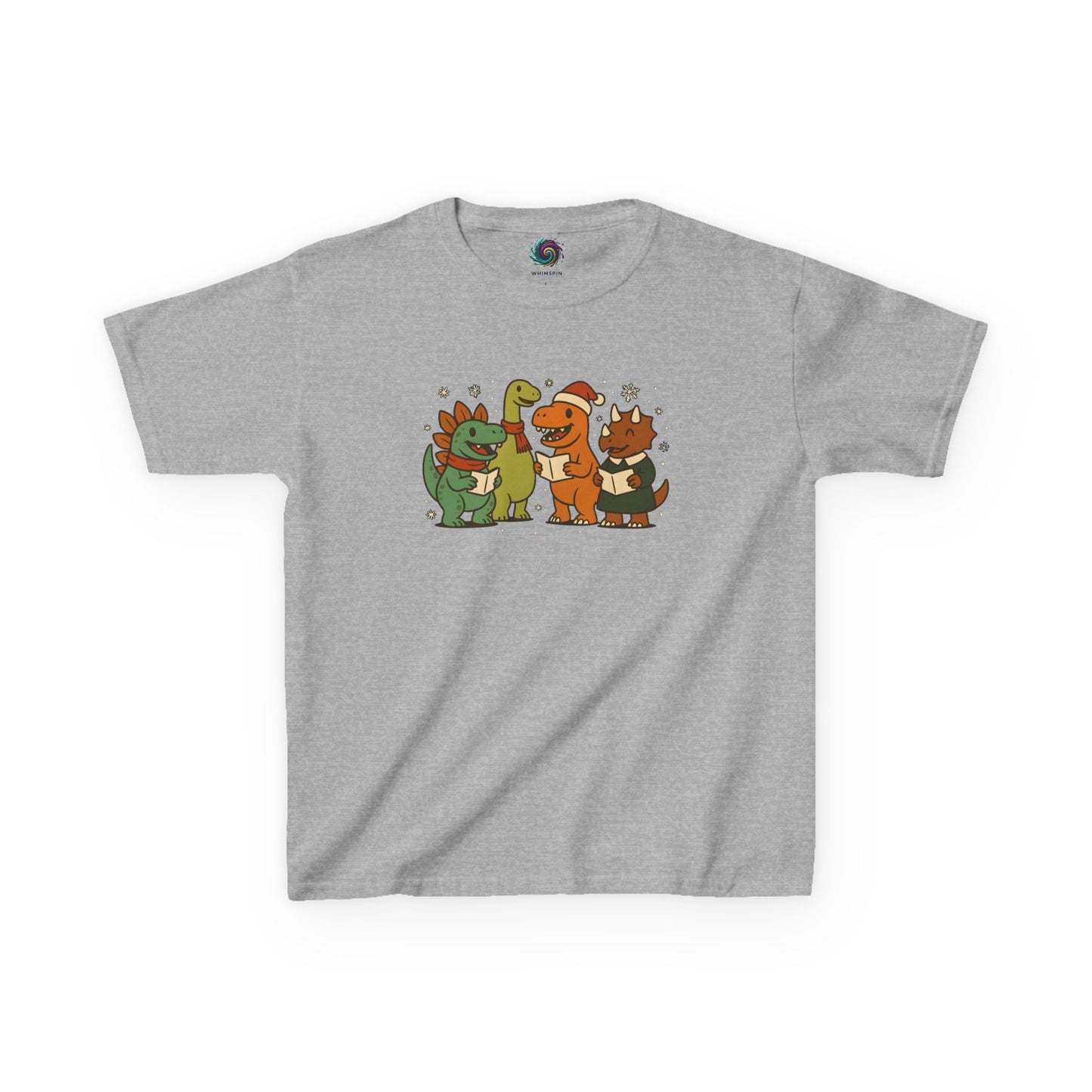 Dinosaur Carolers Kids’ T-Shirt – Cute Singing Dino Christmas Tee