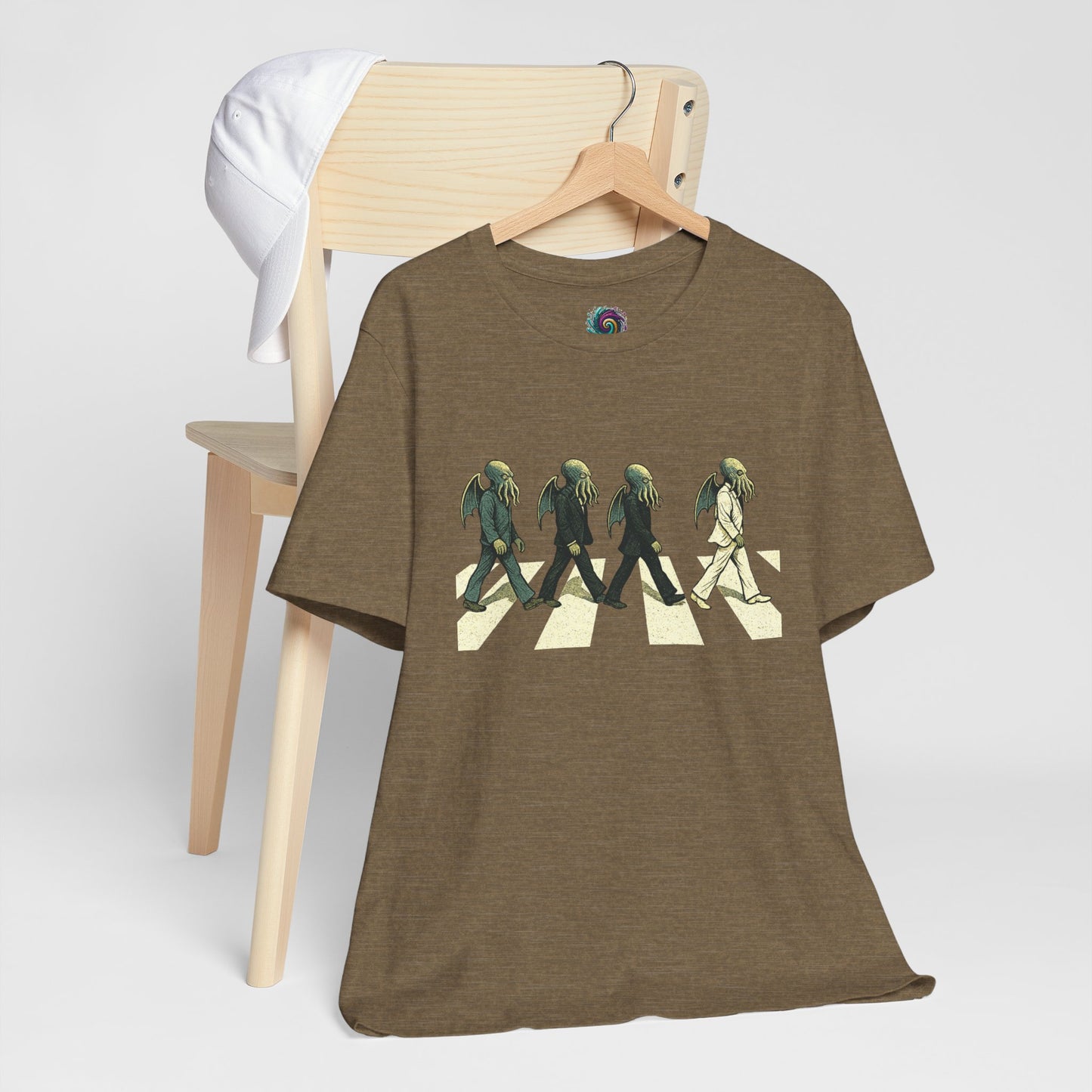 Cthulhu Crossing T-Shirt – Beatles Abbey Road Parody Tee | WhimSpin